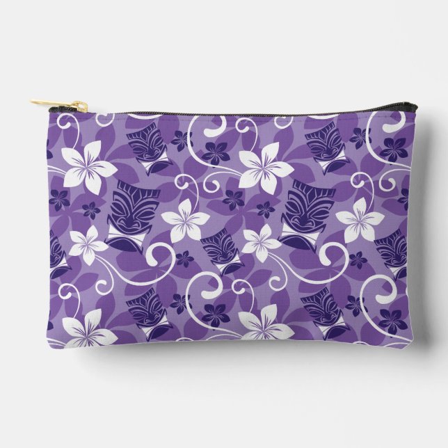 LUAU TIKI PATTERN (LILA) ZUBEHÖRTASCHE (Vorderseite)