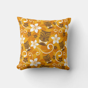 LUAU TIKI PATTERN (ORANGE) KISSEN