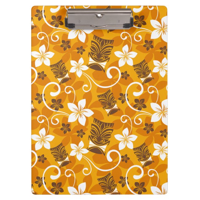 LUAU TIKI PATTERN (ORANGE) KLEMMBRETT (Vorderseite)