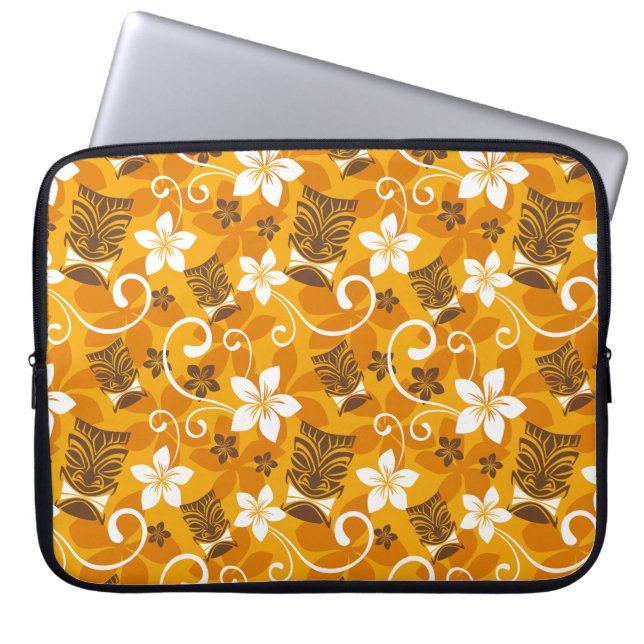 LUAU TIKI PATTERN (ORANGE) LAPTOPSCHUTZHÜLLE (Vorderseite)