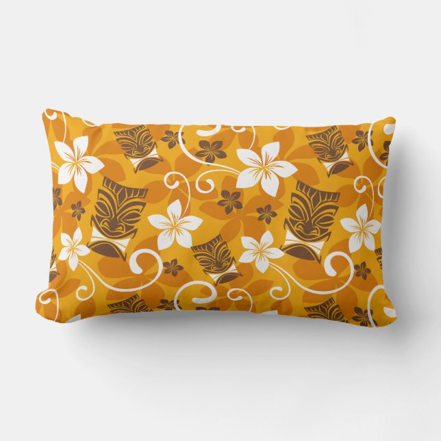 LUAU TIKI PATTERN (ORANGE) LENDENKISSEN (Vorderseite)