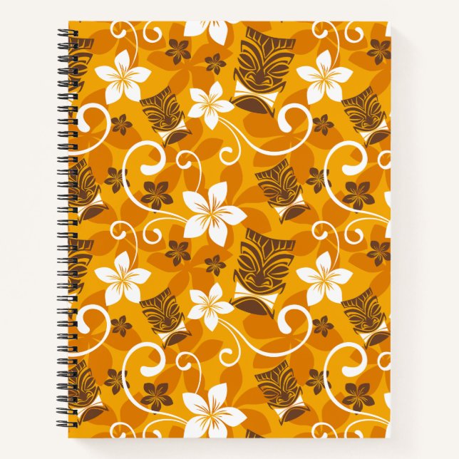 LUAU TIKI PATTERN (ORANGE) NOTIZBUCH (Vorderseite)