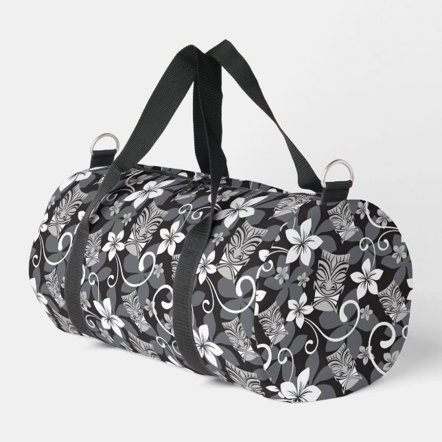 LUAU TIKI PATTTERN (CHARCOAL) DUFFLE BAG (Linke Seite)