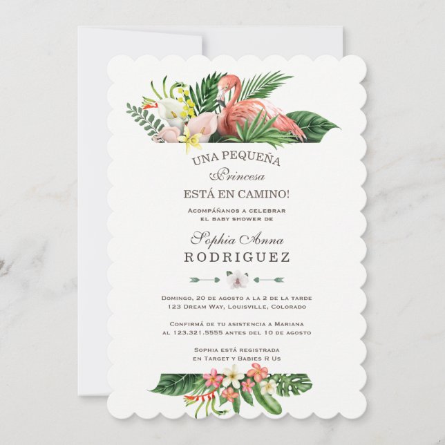 Luau Tropical Blume Invitación de Baby Shower Einladung (Vorderseite)