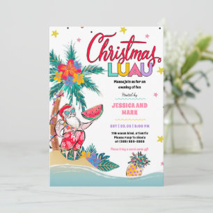 Luau Tropical Christmas Party Einladung Card