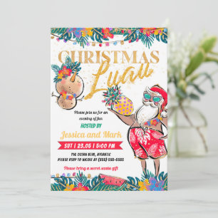 Luau Tropical Christmas Party Einladung Card