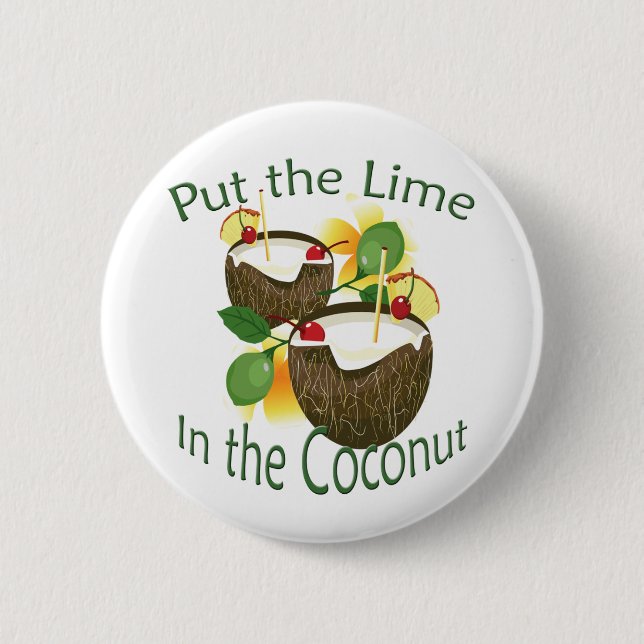 Luau Tropical Party Funny Coconut Drink Taste Button (Vorderseite)