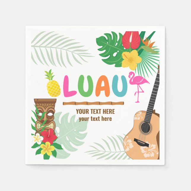 Luau Tropical Party Napkins Serviette (Vorderseite)