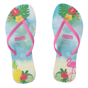 Luau Tropical Theme Flip Flops