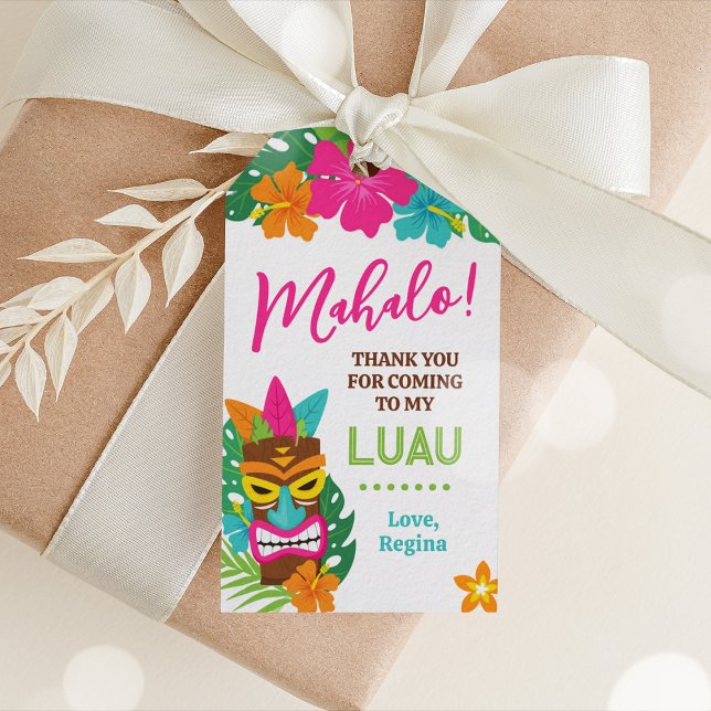 Luau Tropical Tiki Favor Gift Tag Geschenkanhänger (Luau Favor Gift Tag)