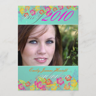 Luau/Tropische Blume Graduierungspartei Einladung