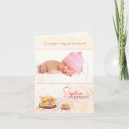 Luau Turtles Baby Girl Foto Birth Ankündigung