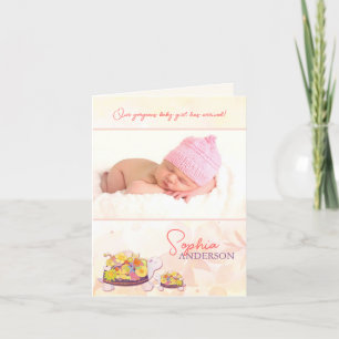 Luau Turtles Baby Girl Foto Birth Ankündigung