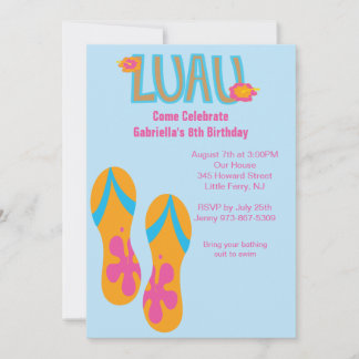 Luau Umdrehe Flop Geburtstag Einladung