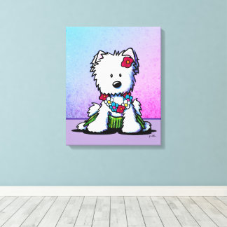 Luau Westie Terrier Dog Canvas Print Leinwanddruck
