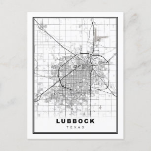 Lubbock Map Feiertagspostkarte
