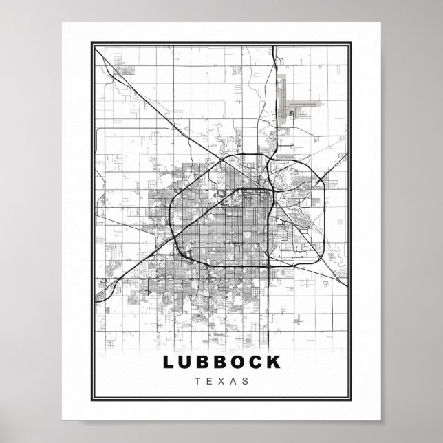 Lubbock Map Poster (Vorne)
