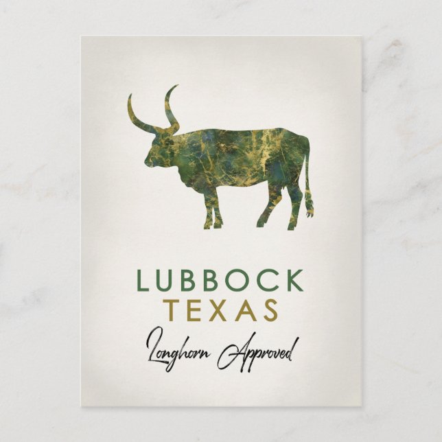 Lubbock Texas Dark Marble Postkarte (Vorderseite)