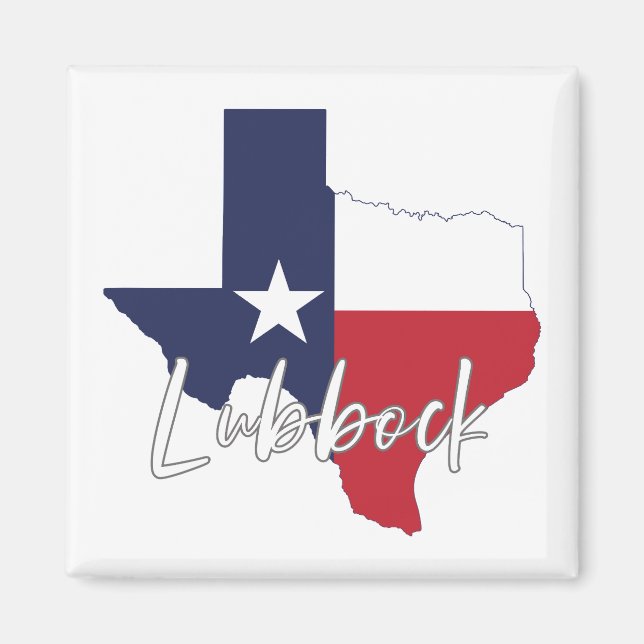 Lubbock, Texas Flag Map Magnet (Vorne)