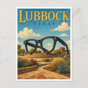 Lubbock Texas Holly Glasses GeoSaga Postkarte