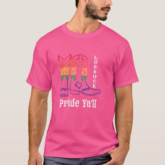 Lubbock Texas Pride Ya'll - LGBTQ Cowboy für Gay P T-Shirt (Vorderseite)