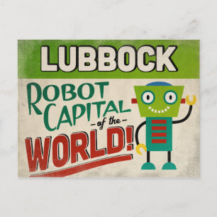 Lubbock Texas Robot - Funny Vintag Postkarte