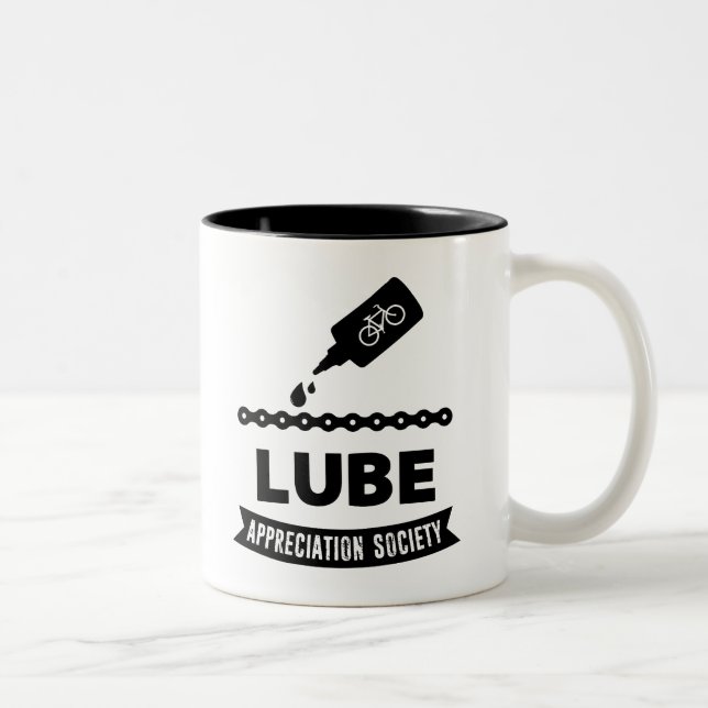 Lube Appreciation Society Cycling Zweifarbige Tasse (Rechts)