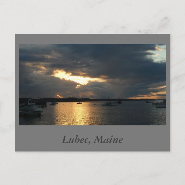 Lubec bei Sunset Postcard Postkarte (Vorderseite)
