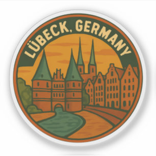Lübeck Deutschland Holstentor Kunst Aufkleber