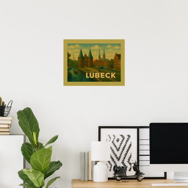 Lübeck Germany City Art Poster (Heimbüro)