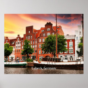 Lubeck Germany city scape Poster