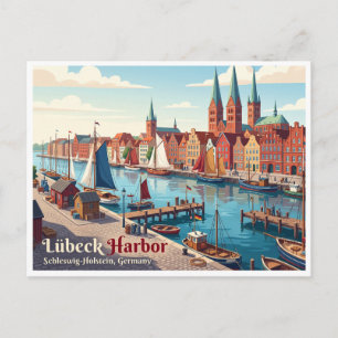 Lübeck Hafen Deutschland Postkarte