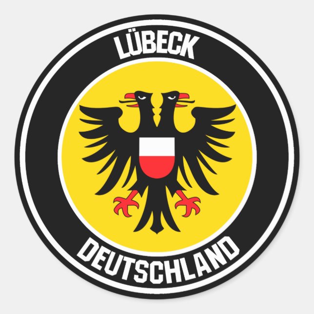 Lübeck Round Emblem Runder Aufkleber (Vorderseite)
