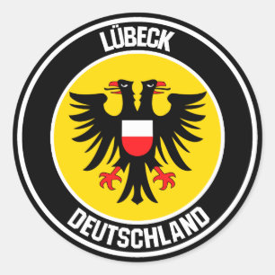 Lübeck Round Emblem Runder Aufkleber