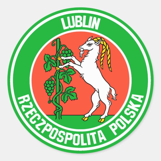 Lublin Round Emblem Runder Aufkleber (Vorderseite)