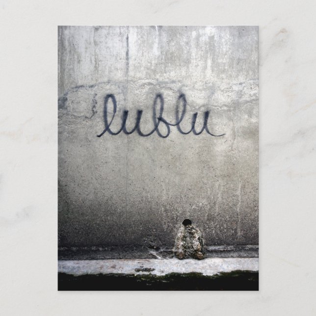 Lublu = Liebe in Russisch Postkarte (Vorderseite)