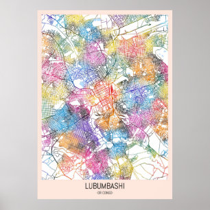 Lubumbashi DR Kongo City Map Poster