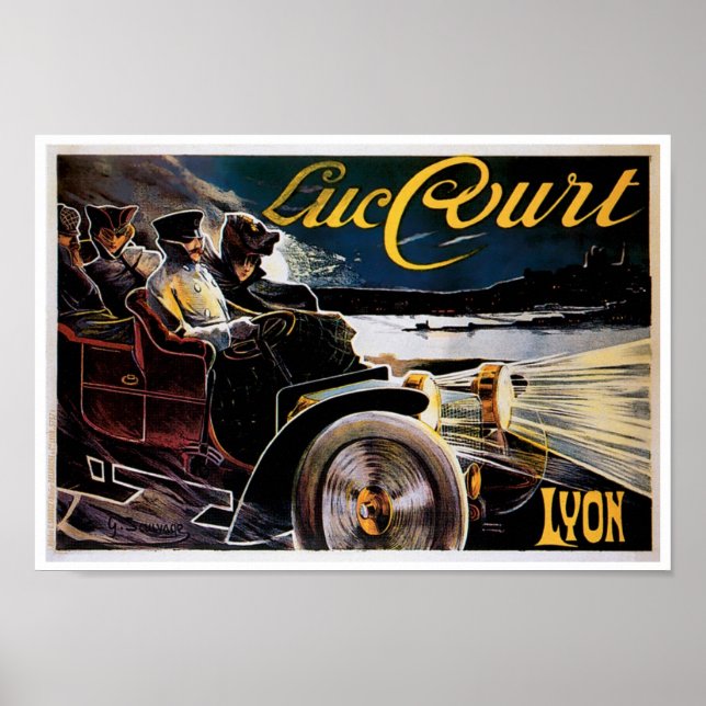 Luc Court Lyon Automobile Ad Vintag Art Poster (Vorne)