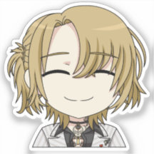 Luca Kaneshiro lächelnder Chibi-Aufkleber