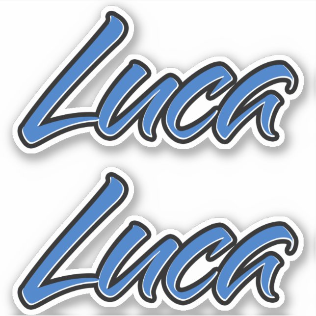 Luca Name blue Aufkleber Sticker Stickerset (Vorderseite)