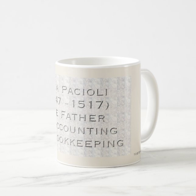 "Luca Pacioli - der Vater der Buchhaltung " Tasse (VorderseiteRechts)
