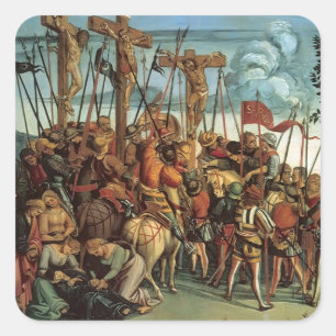 Luca Signorelli - Die Crucifixierung Quadratischer Aufkleber