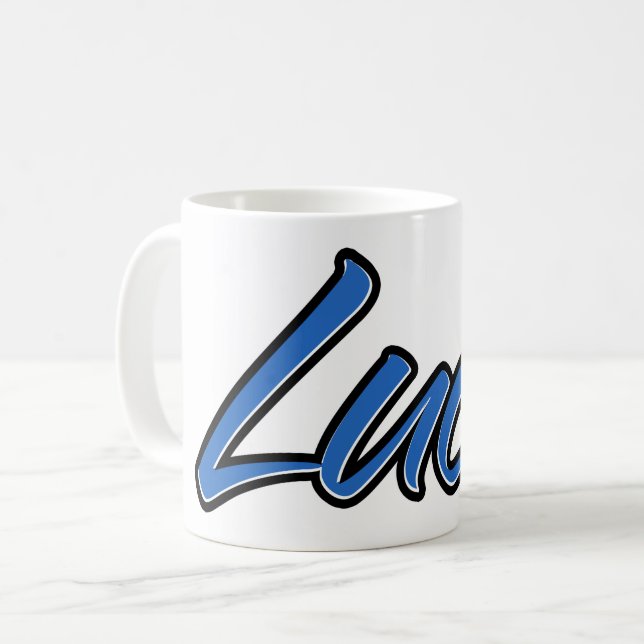 Luca Vorname Name blue Tasse Kaffeetasse (Vorderseite Links)