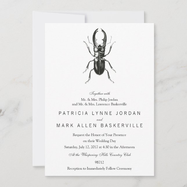 Lucanus Metallicus Käfer Einladung (Vorderseite)