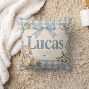 Lucas Blau Gingham-Hasen-Kinderzimmer-Kissen Kissen