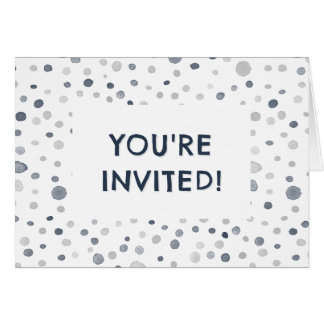 Lucas Confetti Watercolor Dots Geburtstag Einladun