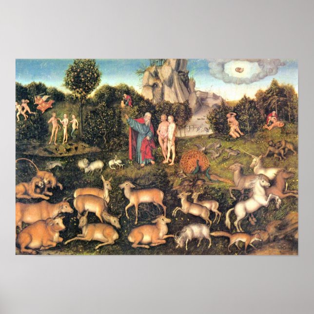 Lucas Cranach the Elder - Paradies Poster (Vorne)