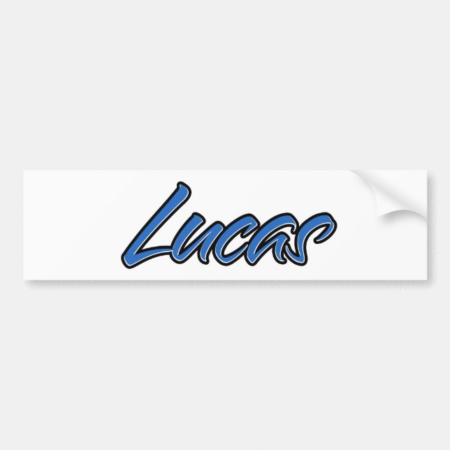 Lucas Name blue Aufkleber Sticker Autoaufkleber (Vorne)