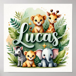 Lucas Safari Kinderzimmer Poster