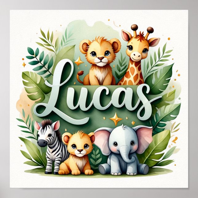 Lucas Safari Kinderzimmer Poster (Vorne)